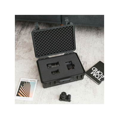 Přenosné vodotěsné pevné pouzdro TA10007 s přizpůsobitelnou pěnou, černý - A