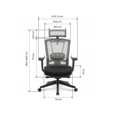 Ergonomická kancelářská židle C7G-Air-Pro, šedo/černá - B