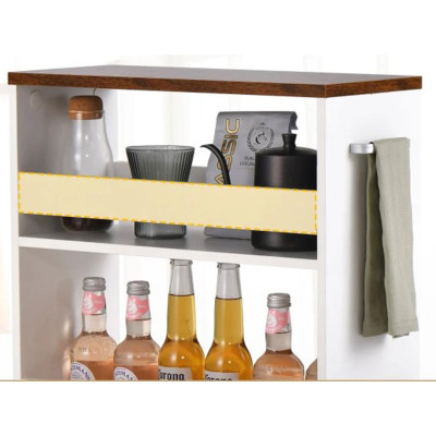 Kuchyňský vozík JV11646CF se 4 patry a kolečky, bílý - B