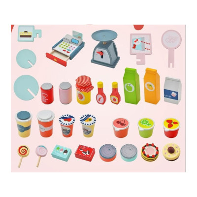 Dětský vozík na potraviny TM10037 se 2 policemi, na 3 kolečkách - B