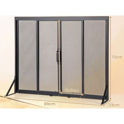 Krbová zástěna HV10755 s posuvnými dvířky, 89 x 72 cm, černá - A