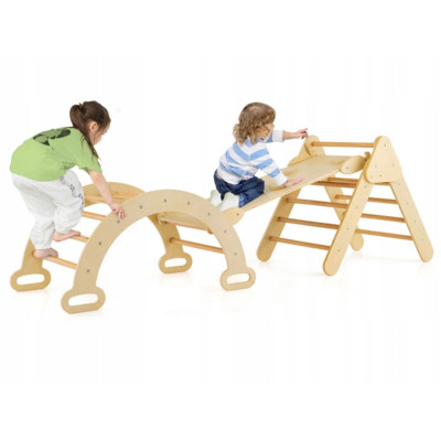 Dřevěné dětské hřiště pro děti TS10167NA, 3v1 - B