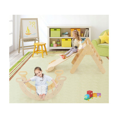 Dřevěné dětské hřiště pro děti TS10167NA, 3v1 - B