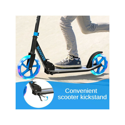 Dětská skládací koloběžka SP38153BL s LED světly, modrá - N