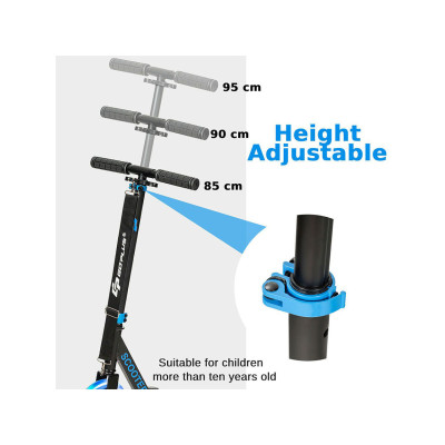 Dětská skládací koloběžka SP38153BL s LED světly, modrá - N