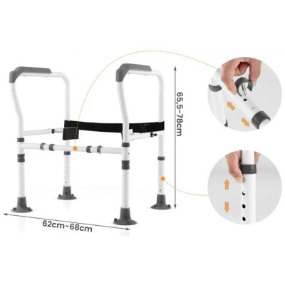 Bezpečnostní zábradlí na toalety JH10015GR, šedé - A