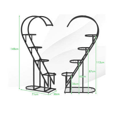 Stojan na rostliny GT4090DK s háčky na zavěšení, černý - B