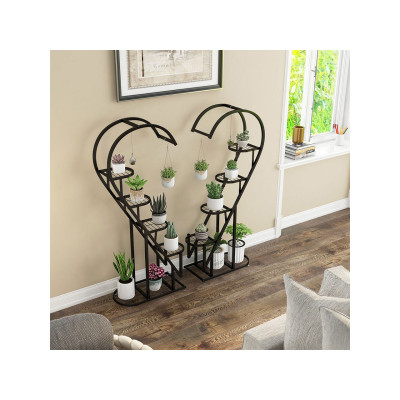 Stojan na rostliny GT4090DK s háčky na zavěšení, černý - B