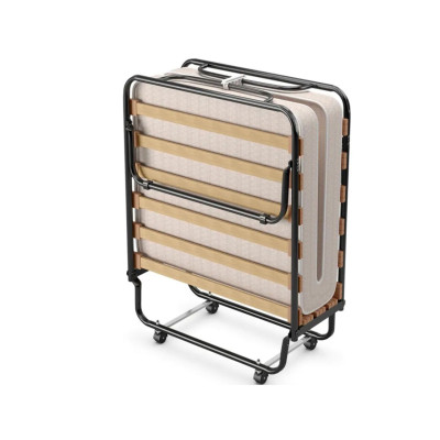 Sklápěcí lůžko s matrací HW72809BE, 190cm x 80cm x 33cm, béžové - B