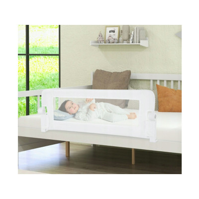 Sklápěcí ochrana postele BS10048WH s nastavitelnými popruhy, 121 x 40,5 x 42 cm, bílá - A