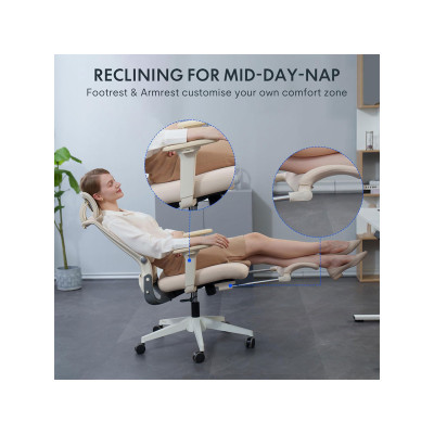 copy of Ergonomická kancelářská židle pro malé prostory s bederní opěrkou, bílá - B