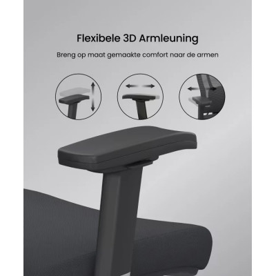 Ergonomická kancelářská židle BS14B, černá - A