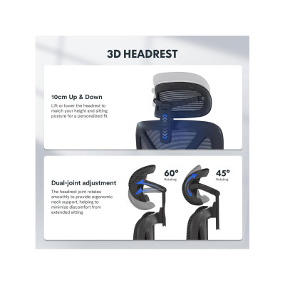 Ergonomická kancelářská židle C7DG-Air LITE PRO pro manažery, tmavě šedá - B