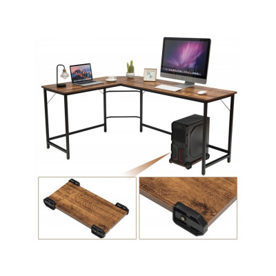 Rohový počítačový stůl HW61782CF, 168 x 125 x 74 cm - A