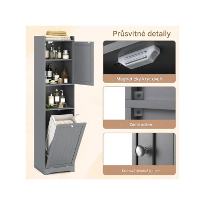 Koupelnová skříňka JV12827GR, 170 cm, šedá - B