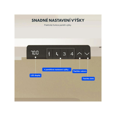 Výškově nastavitelný stůl E1S-PRO-EUAM silver, nosnost 100 kg - N