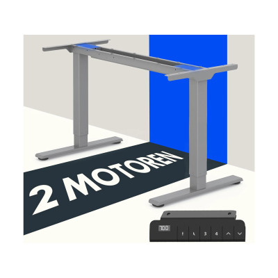 Výškově nastavitelný stůl E1S-PRO-EUAM silver, nosnost 100 kg - N