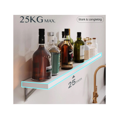 Sada 3 nástěnných polic AW1W-3,  400 × 150 × 25 mm, bílé - N