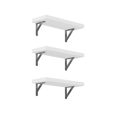 Sada 3 nástěnných polic AW1W-3,  400 × 150 × 25 mm, bílé - N