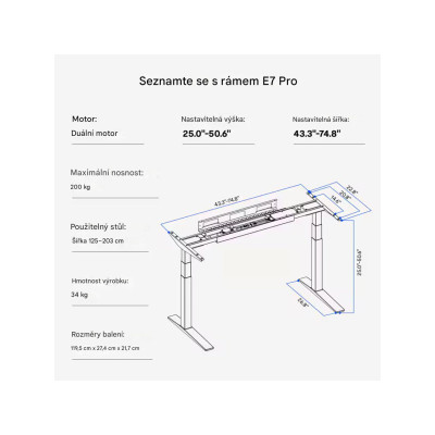 copy of Prémiový stůl E7B-Pro-EUV3 Black, černý - N