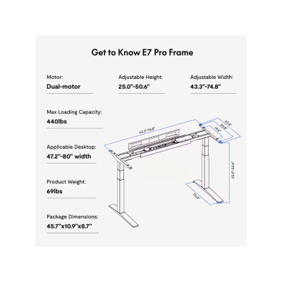 copy of Prémiový stůl E7B-Pro-EUV3 Black, černý - N