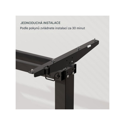Elektrický stůl FQ1B-1660-EUV2 black, 160 x 60cm, černý - N