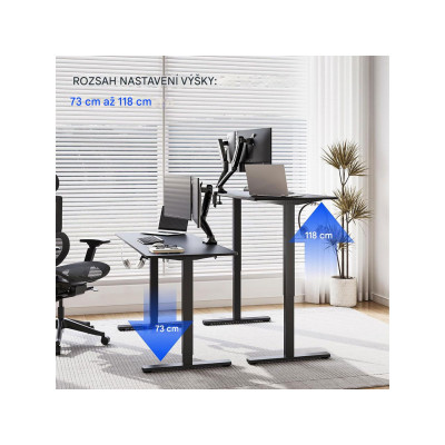 Elektrický stůl FQ1B-1660-EUV2 black, 160 x 60cm, černý - N