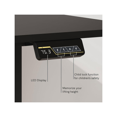 Elektrický stůl FQ1B-1660-EUV2 black, 160 x 60cm, černý - N