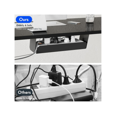 Elektrický stůl QE1B-1154-EUV1, 100 x 60 cm, černý - A