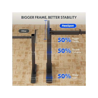 Elektrický stůl QE1B-1154-EUV1, 100 x 60 cm, černý - A