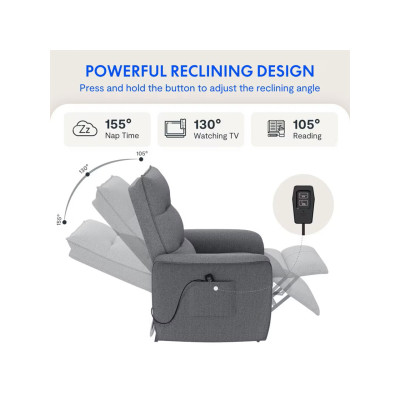 Elektrické polohovací křeslo X1DG-EU, šedé - A