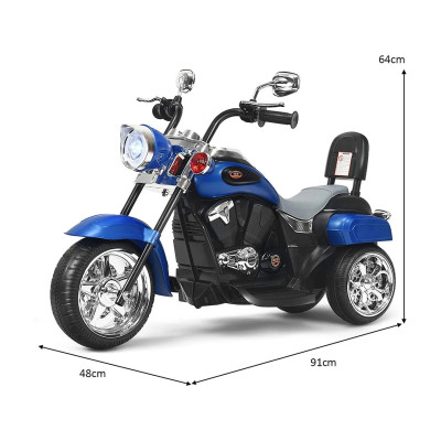 Elektrická dětská motorka TY327686DE-BL s nastavitelným světlometem, modrá - B