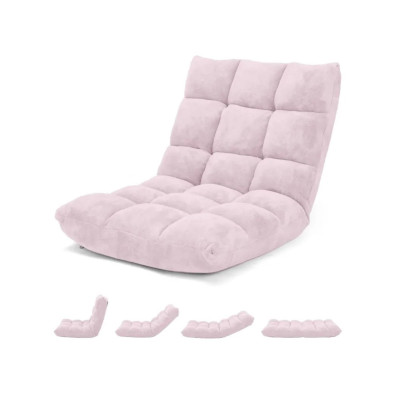 Podlahové křeslo HV10355DF s nastavitelným opěradlem, růžové - A