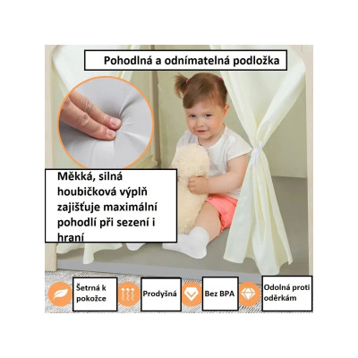 Dětský domeček na hraní 6v1 TP10177BE, 113×98×113 cm - B