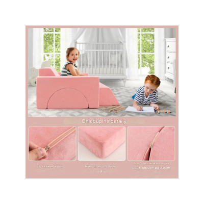Modulová dětská pohovka HV10429PI, 105,5 x 101 x 48 cm, růžová - N