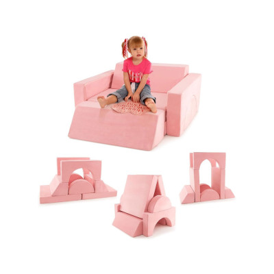 Modulová dětská pohovka HV10429PI, 105,5 x 101 x 48 cm, růžová - N