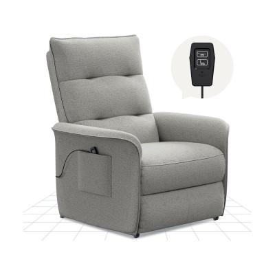 Elektrické relaxační křeslo X1LG-EU, sklápění od 105° do 155°, světle šedé - A