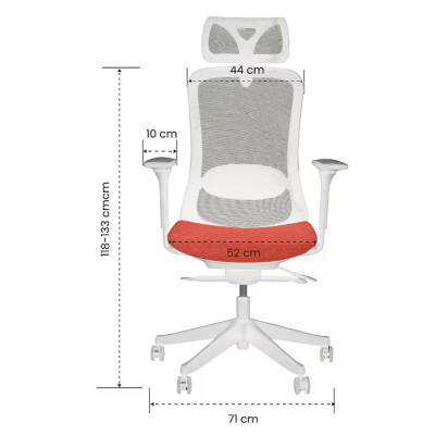Kancelářská židle FlexiSpot YZ04O, oranžová látka, bílý rám