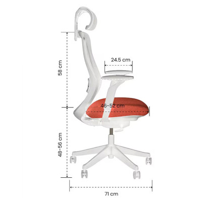 Kancelářská židle FlexiSpot YZ04O, oranžová látka, bílý rám
