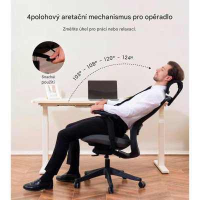 Kancelářská židle FlexiSpot YZ04O, oranžová látka, bílý rám