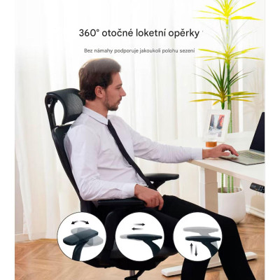 Kancelářská židle FlexiSpot YZ04O, oranžová látka, bílý rám
