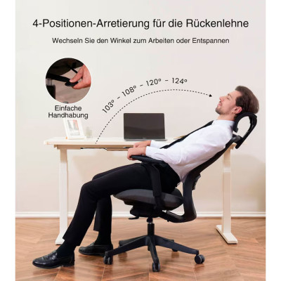 Kancelářská židle FlexiSpot YZ04O, oranžová látka, bílý rám