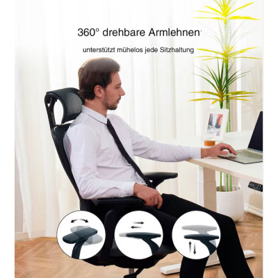 Kancelářská židle FlexiSpot YZ04O, oranžová látka, bílý rám