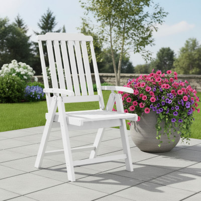Zahradní plastová židle skládací s vysokým opěradlem