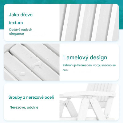 Zahradní plastová židle skládací s vysokým opěradlem