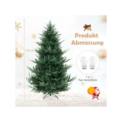 Umělý vánoční stromek CM25025DE-L s 340 teplými bílými LED světly, 210 cm - A