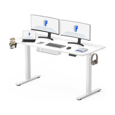 Nastavitelný elektrický stůl QE1W-1460-EUV1, 140 x 60 cm, bílý - A