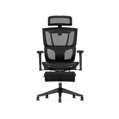 Ergonomická kancelářská židle C7B-Air-Pro s opěrkou na nohy, černá - A