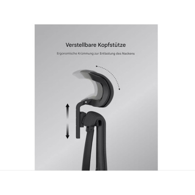 Ergonomická kancelářská židle C7B-Air-Pro s opěrkou na nohy, černá - A