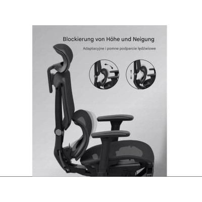 Ergonomická kancelářská židle C7B-Air-Pro s opěrkou na nohy, černá - A